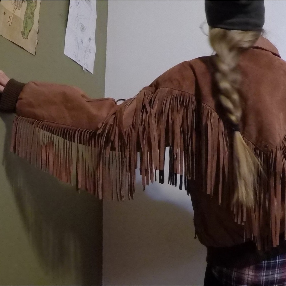 Vintage fox run fringe biker jacket FALL WEAR